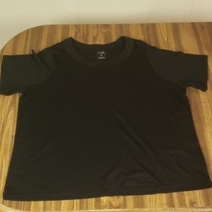 Black Embroidered Collar T-Shirt